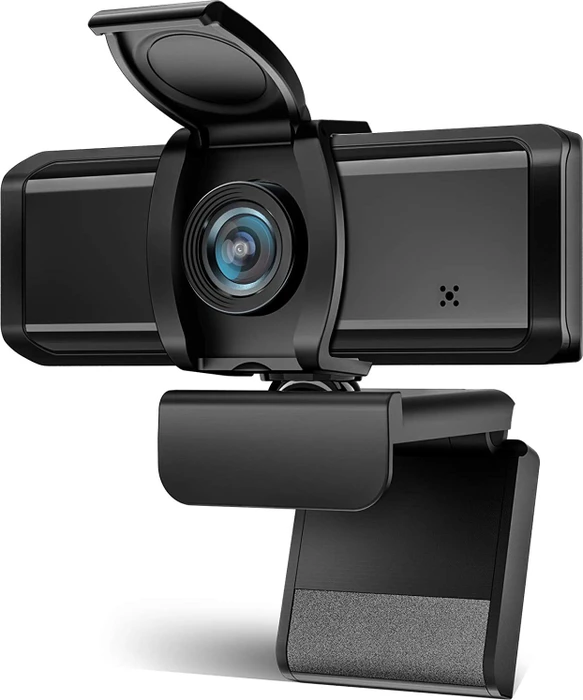 Wansview 1080P 105 FullHD Webcam mit Mikrofon und Abdeckung, schwarz