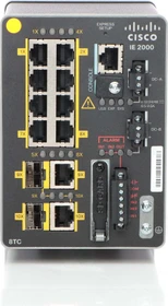 Cisco IE 2000 LAN Base Industrial Railmount Managed Switch, 8x RJ-45, 2x RJ-45/SFP (IE-2000-8TC-B)