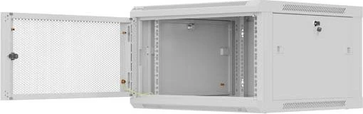 Lanberg WF01 Series 19" Wandschrank 6HE, hängend, Flatpack, Gitternetztür, IP20, RAL 7035, 600mm tief