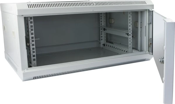 Allnet Wandschrank 9HE, einteilig, grau, 600mm tief