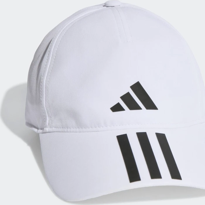 adidas 3-Streifen Aeroready Running Training Baseball Kappe weiß/schwarz