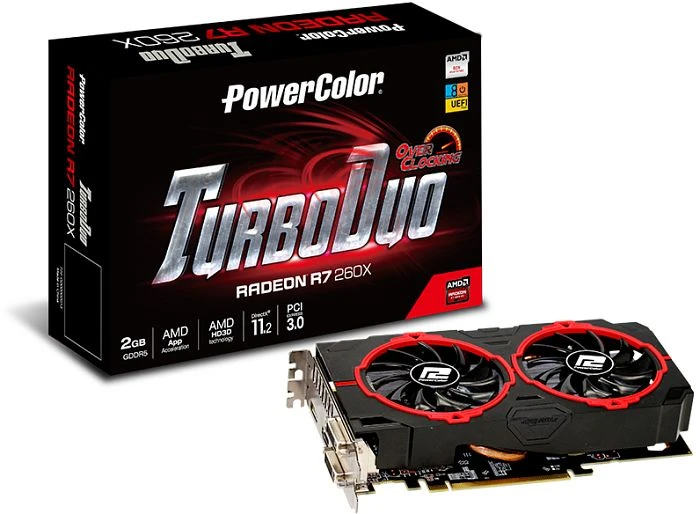 PowerColor TurboDuo Radeon R7 260X OC, 2GB GDDR5, 2x DVI, HDMI, DP