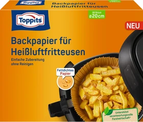 Toppits Backpapier für Heißluftfritteuse rund 20cm,  20 Stück