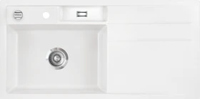systemceram Bela 100 F Einbau Becken links mit Ablauffernbedienung polar