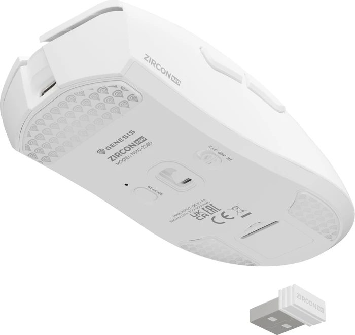 Genesis Zircon 880 Wireless Gaming Mouse weiß, USB/Bluetooth