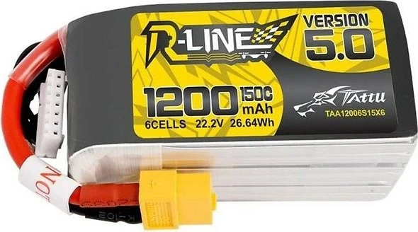 Tattu Li-Polymer-Akku R-Line Version 5.0 1200mAh 6S 150C 22.2V mit XT60 Stecker