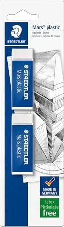 Staedtler Radierer Mars plastic, weiß, 2er-Pack