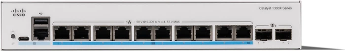 Cisco Catalyst 1300X Rackmount 5G Managed Switch, 10x RJ-45, 2x SFP28, 385W PoE++