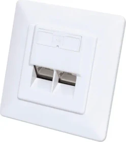 Intellinet 2-Port Cat6 10G RJ45-Netzwerkdose, geschirmt