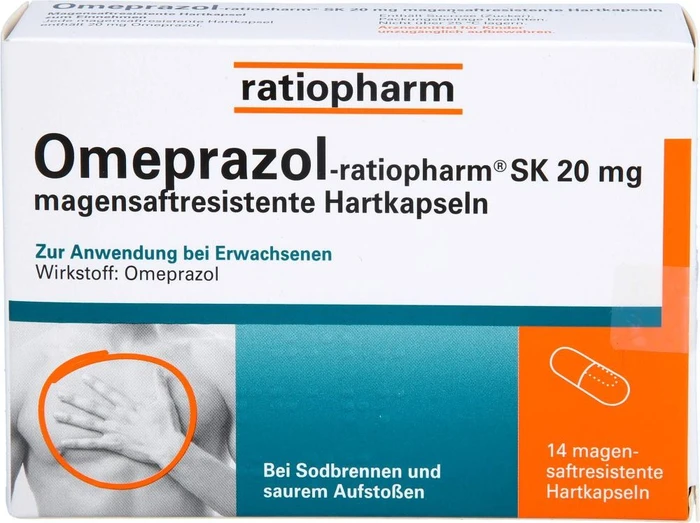Omeprazol-ratiopharm SK 20mg magensaftresistente Hartkapseln, 14 Stück