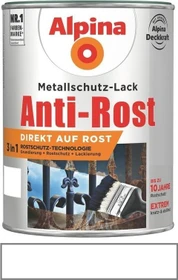 Alpina Farben Metallschutz-Lack Anti-Rost außen weiß glänzend, 750ml