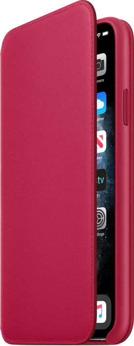 Apple Leder Folio Case für iPhone 11 Pro Max Himbeere