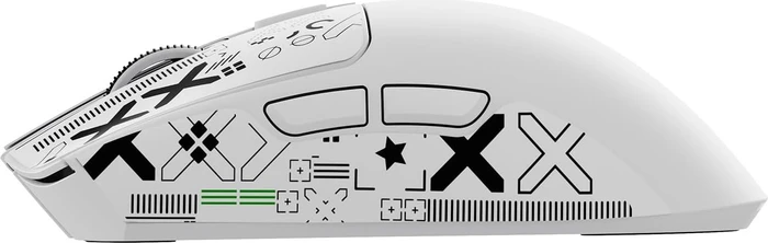 Attack Shark X1 Tri-mode Wireless Gaming Mouse mit Ladestation, weiß, inkl. Grip Tape, USB/Bluetooth