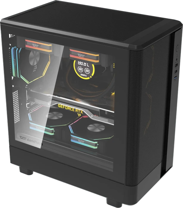 DarkFlash DB330M Mesh Black, Glasfenster
