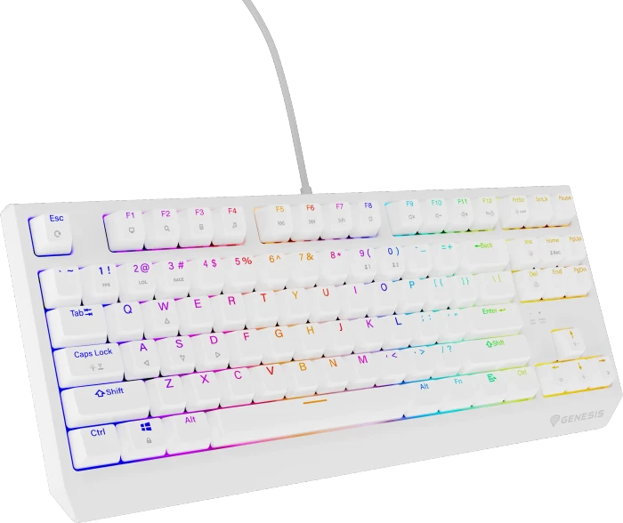 Genesis Thor 230 TKL, weiß, LEDs RGB, hot-swap, Gaote Outemu BROWN, USB, US
