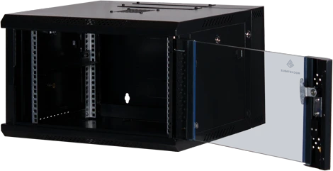 Rockstable 19" Wandschrank 6HE, Sicherheitsglastür, IP2X, schwarz, 600mm tief