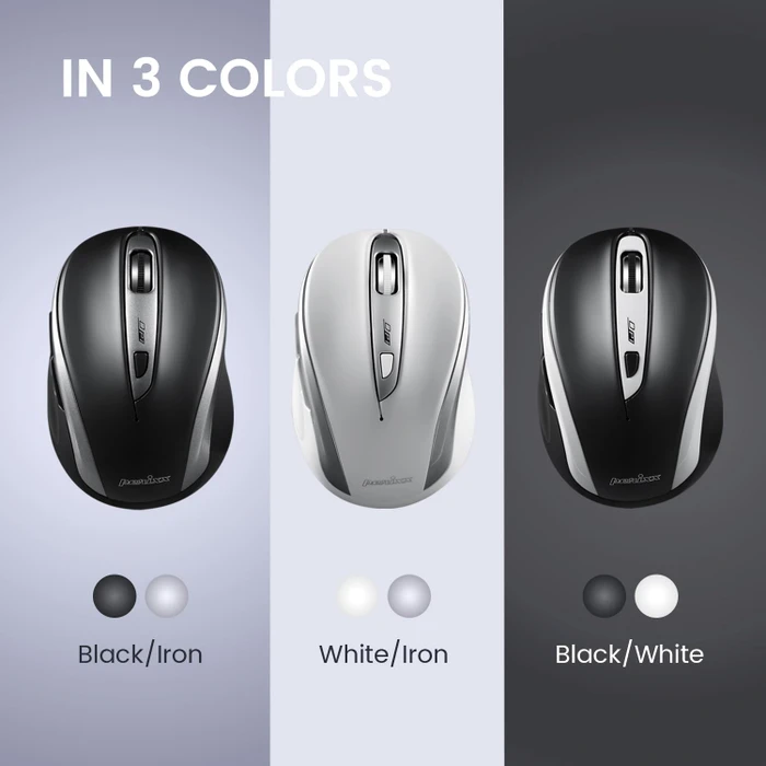Perixx PERIMICE-721 WB Wireless Ergonomic Mouse schwarz/weiß, USB