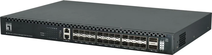 LevelOne GTL Rackmount 10G Managed Switch, 24x SFP+, 2x QSFP28