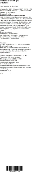 Deuka deukanin standard, Kaninchen, 25kg