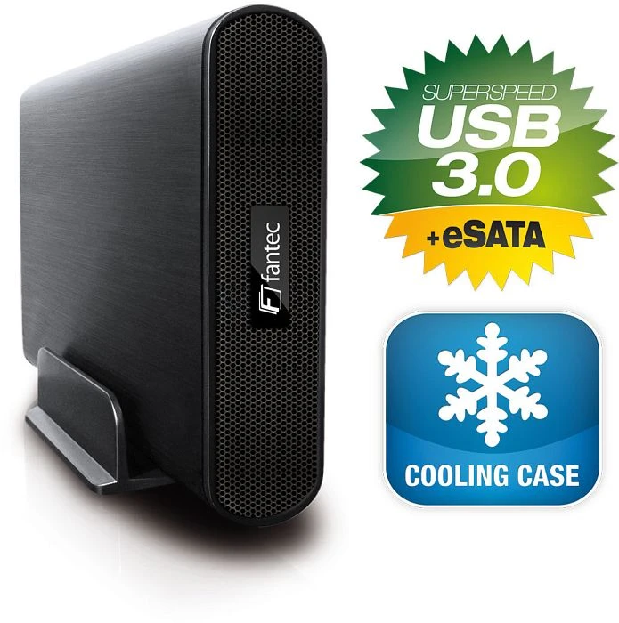 Fantec AluAir U3e schwarz, USB-B 3.0/eSATA