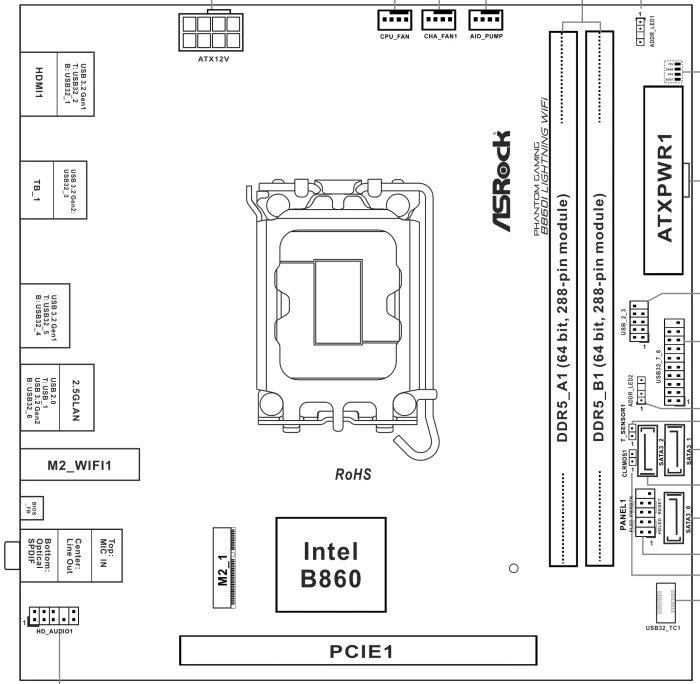 ASRock Phantom Gaming B860I Lightning WiFi (Intel 1851)