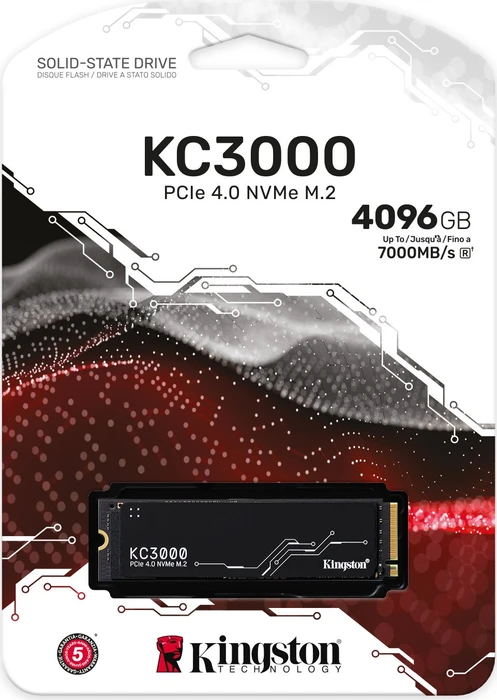 Kingston KC3000 PCIe 4.0 NVMe SSD 4096GB, M.2 2280 / M-Key / PCIe 4.0 x4