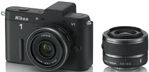 Nikon 1 V1 schwarz mit Objektiv 1 NIKKOR 10-30mm 3.5-5.6 VR und 1 NIKKOR 10mm 2.8