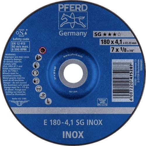 Pferd E 180-4.1 SG INOX Schleifscheibe, 180x4.1x22.23mm, 10 Stück