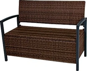 Garden Pleasure Ferrara Gartenbank/Gartenbox 2-Sitzer braun