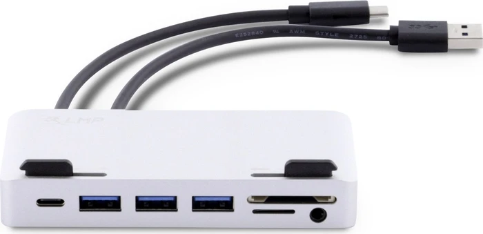 LMP USB-C Attach Hub, 1x USB-C 3.0 [Stecker], 1x USB-A 3.0 [Stecker], silber