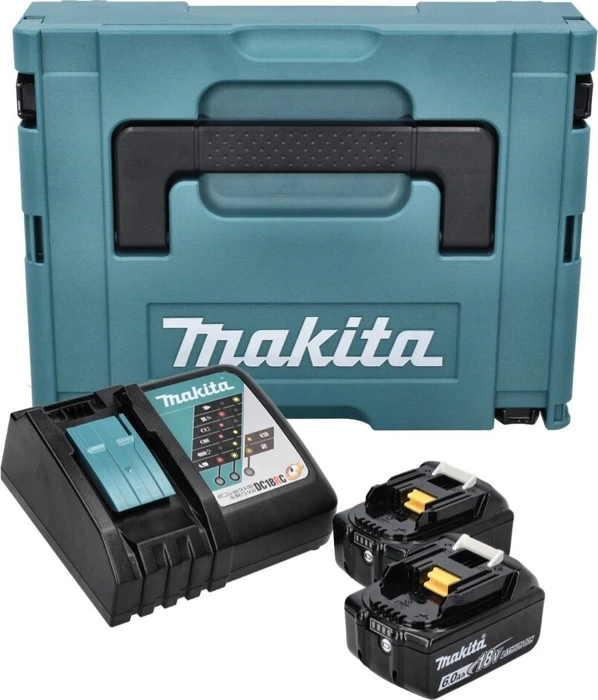 Makita Powersource-Kit Starterset 18V, 6.0Ah, Li-Ionen, 2 Akkus [12.0Ah] [216Wh]