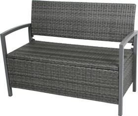 Garden Pleasure Ferrara Gartenbank/Gartenbox 2-Sitzer grau