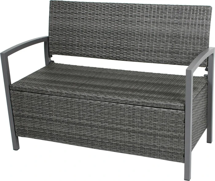 Garden Pleasure Ferrara Gartenbank/Gartenbox 2-Sitzer grau