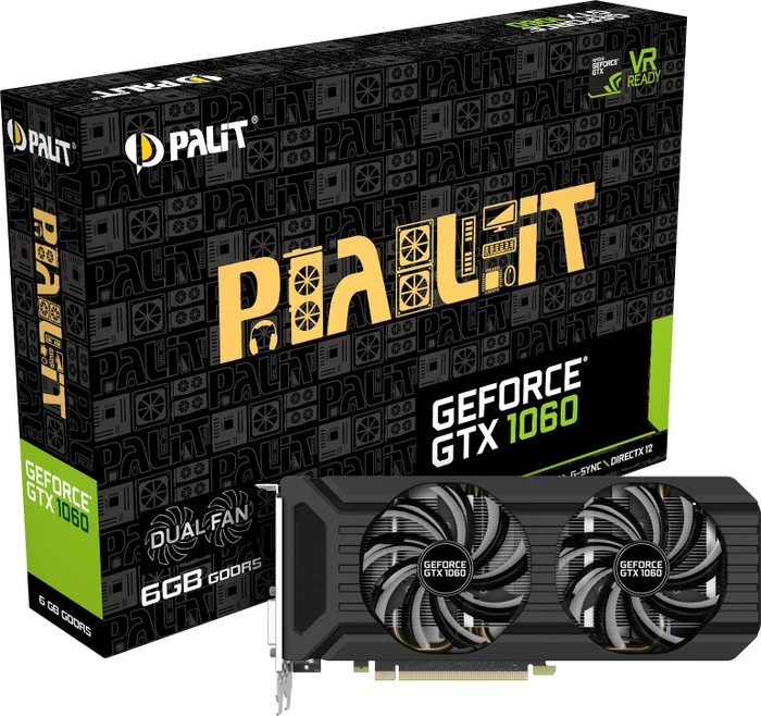 Palit GeForce GTX 1060 Dual, 6GB GDDR5, DVI, HDMI, 3x DP