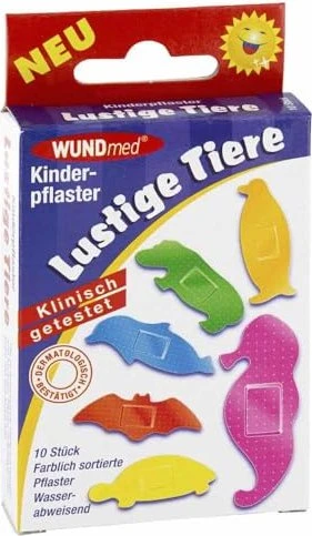 WUNDmed Kinderpflaster Lustige Tiere, 2.2 x 5.5cm, 10 Stück