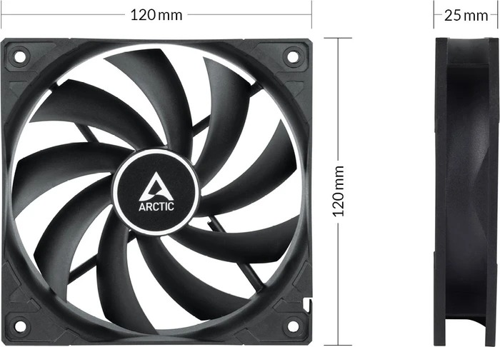 ARCTIC F12 PWM PST CO schwarz, 120mm