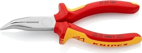 Knipex Flachrundzange mit Schneide, 16cm