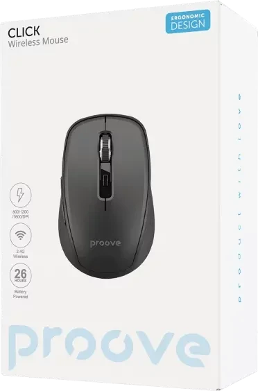 Proove Click Wireless Ergonomic Mouse, schwarz, USB