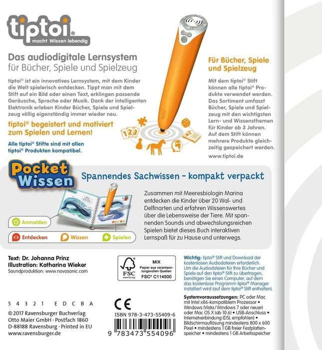 Ravensburger tiptoi Buch: Pocket Wissen: Wale und Delfine