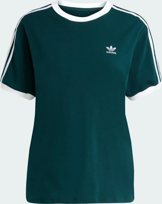 adidas 3-Streifen T-Shirt kurzarm aurora ivy/white (Damen)