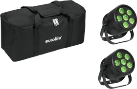 Eurolite Set 2x LED Silent Par 6 QCL Floor sw + Soft-Bag