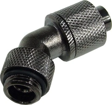 Aquatuning HF Schlauchanschluss, 45°, G1/4" AG auf 13/10 drehbar, schwarz vernickelt
