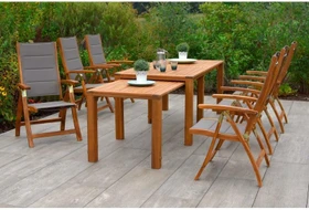 Merxx Acapulco Gartenmöbel-Set natur/grau, 8-tlg.