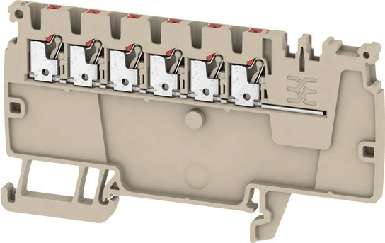Weidmüller AAP11 1.5 LI RD Verteiler-Reihenklemmen, PUSH IN, 1.5 mm², 500 V, 17.5 A, dunkelbeige