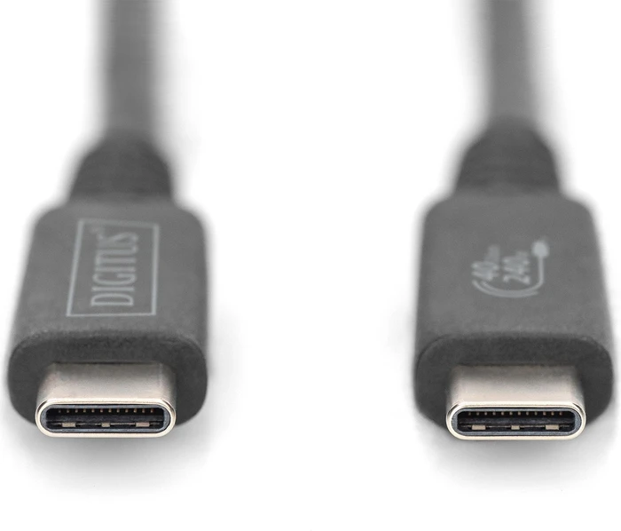Digitus USB4 Kabel, 40Gb/s, 8K60Hz, 240W PD, USB-C Stecker auf USB-C Stecker, schwarz, 1m