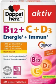 Doppelherz aktiv B12 + C + D3 Energie + Immun Depot Tabletten, 30 Stück