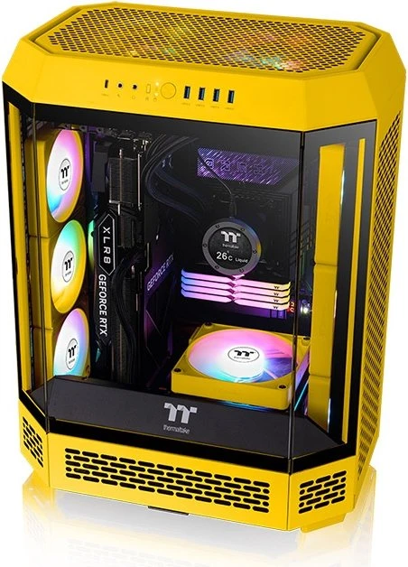 Thermaltake CT140 EX ARGB Sync Reverse Bumblebee, gelb/weiß, 140mm, 3er-Pack