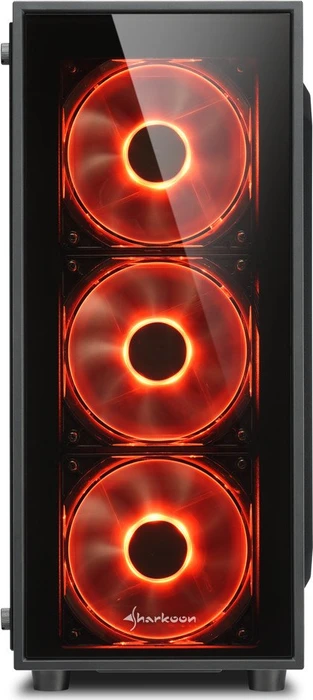 Sharkoon TG4 Red, Glasfenster, Lüfter LED rot