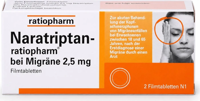 Naratriptan-ratiopharm bei Migräne, 2 Stück