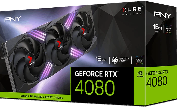 PNY GeForce RTX 4080 XLR8 Gaming Verto Epic-X RGB Triple Fan, 16GB GDDR6X, HDMI, 3x DP